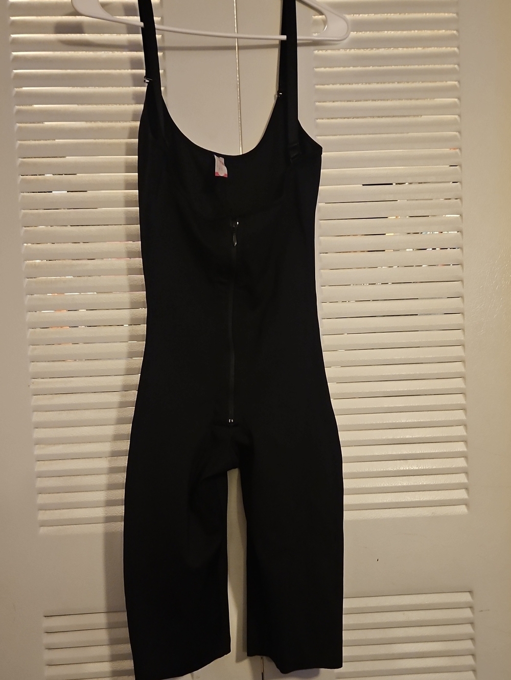 Black Women's Compression Bodysuit with Front Zipper